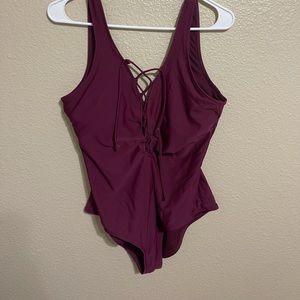 one piece burgundy swimsuit